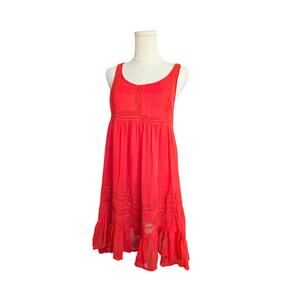 BILLABONG Red Lace Trim Sleeveless Dress